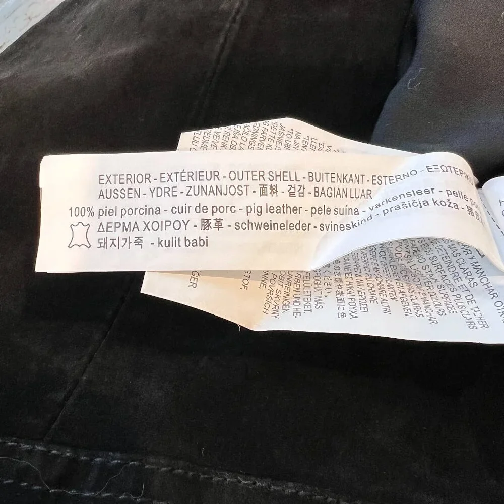 Zara Suede Leather A-line Mini Skirt, NWT, Black, S